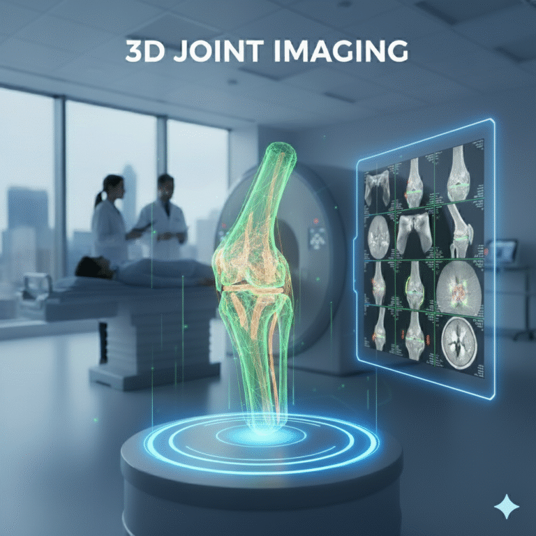 3D joint MRI imaging technology showing knee structure at Arth Diagnostics MRI Center in Udaipur