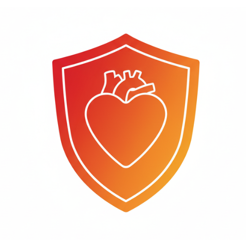 Shield and heart icon representing improved health management through a full body check-up in Udaipur.