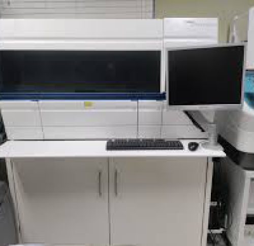 COBAS INTEGRA 400 Plus analyzer used for high-throughput biochemical testing at Arth Diagnostics