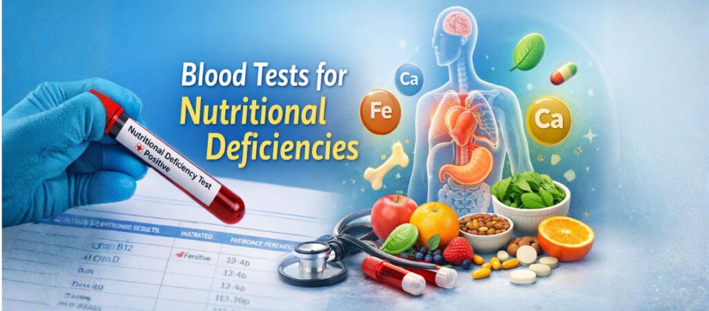 Blood tests for nutritional deficiencies showing vitamin and mineral analysis for early detection of health issues