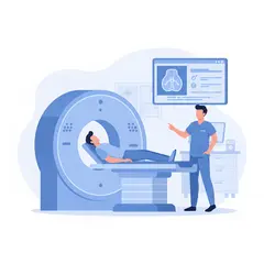 Patient undergoing MRI scan under expert supervision at a diagnostic center in Udaipur